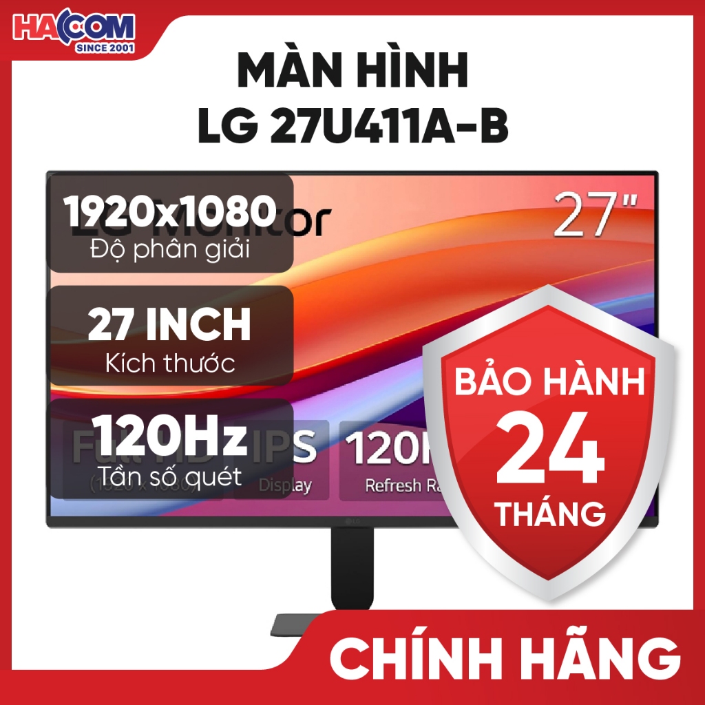 Màn Hình 27 Inch LG 27U411A-B ( 27 inch/FHD/IPS/120Hz/1ms ) - BH 24 Tháng HACOM PC