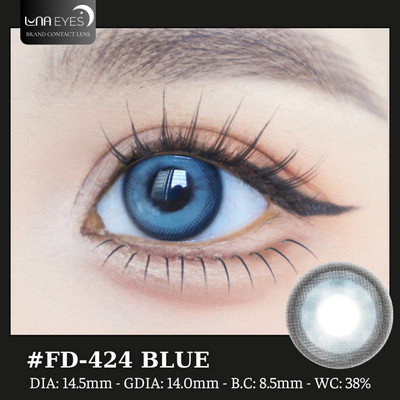 [6 tháng] Lens mắt FD-424 BLUE màu xanh loang viền đen nổi bật, size lớn - thương hiệu LUNA EYES