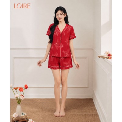 Bộ Mặc Nhà Loirechic FDMN260392 Chất Lụa Pháp Mát Mịn In Hoa Tiết Hoa