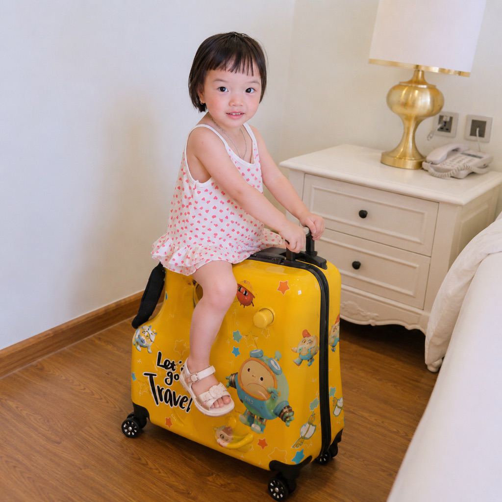 VALI NGỒI CHO BÉ, VALI VỊT VÀNG B.DUCK CÓ TAY CẦM, VALI DU LỊCH CHO BÉ size 20