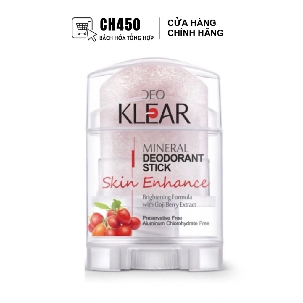 Lăn Đá Khoáng Khử Mùi Hôi Nách Deo Klear Chính Hãng Thái Lan 70g Kỉ Tử Đỏ - Khử Mùi Cơ Thể, Giảm Mồ 