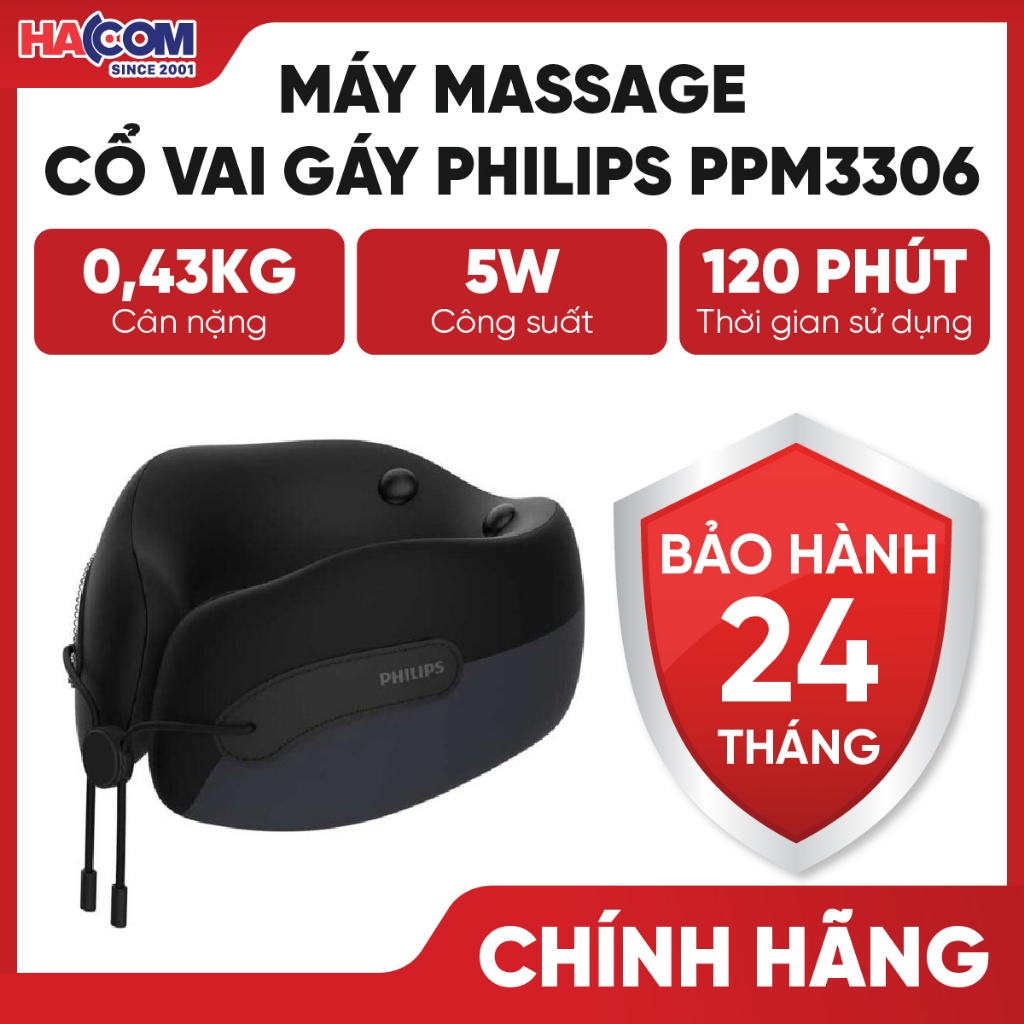 Máy Massage Cổ Vai Gáy Philips PPM3306 - HACOM PC BH 24 THÁNG