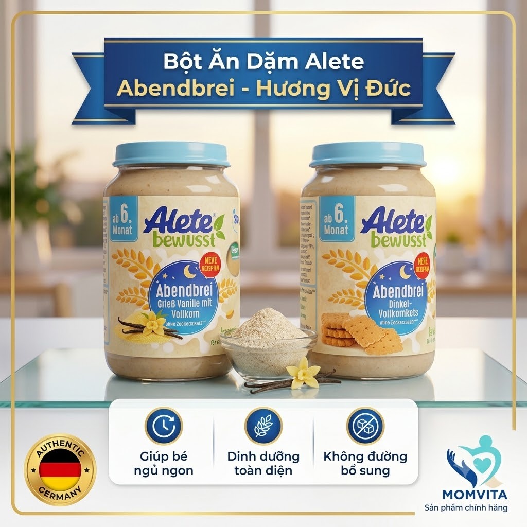 Hũ dinh dưỡng ALETE của Đức 190g, ngũ cốc dinh dưỡng Alete cho bé từ 6 tháng