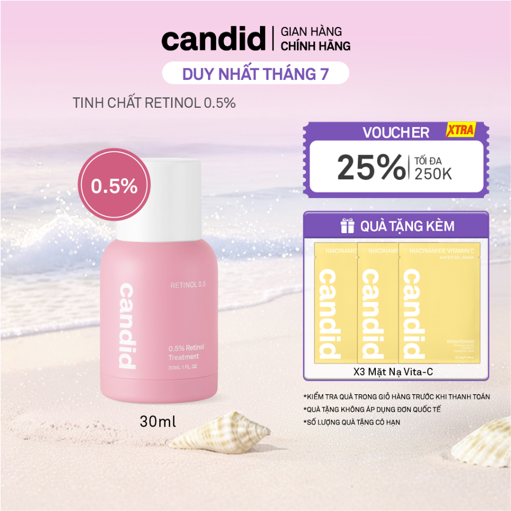 Tinh chất Retinol 0.5% Hỗ Trợ Cải Thiện Nền Da CANDID 0.5% Retinol Treatment 30ml