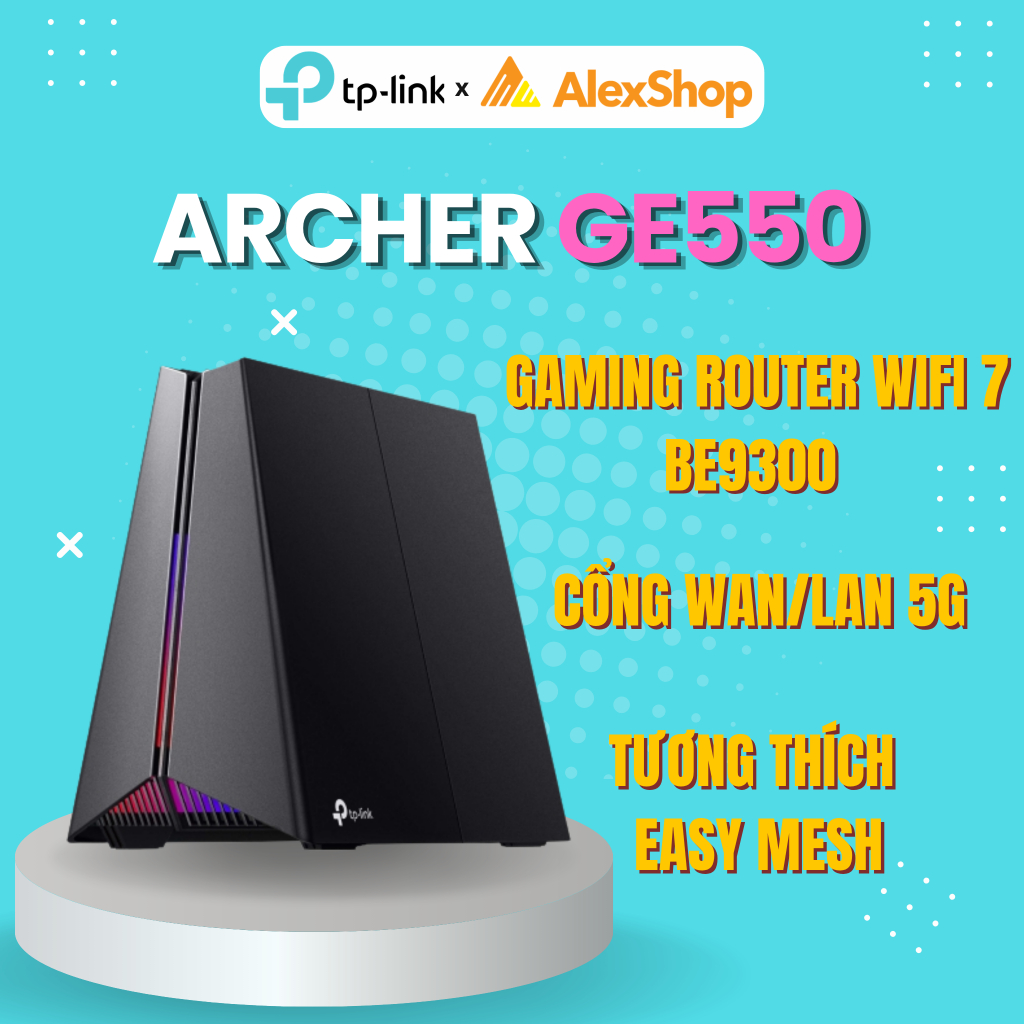 [BE9300] Acher GE550 Phát Wi-Fi 7 Gaming Ba Băng Tần, Cổng 2.5G
