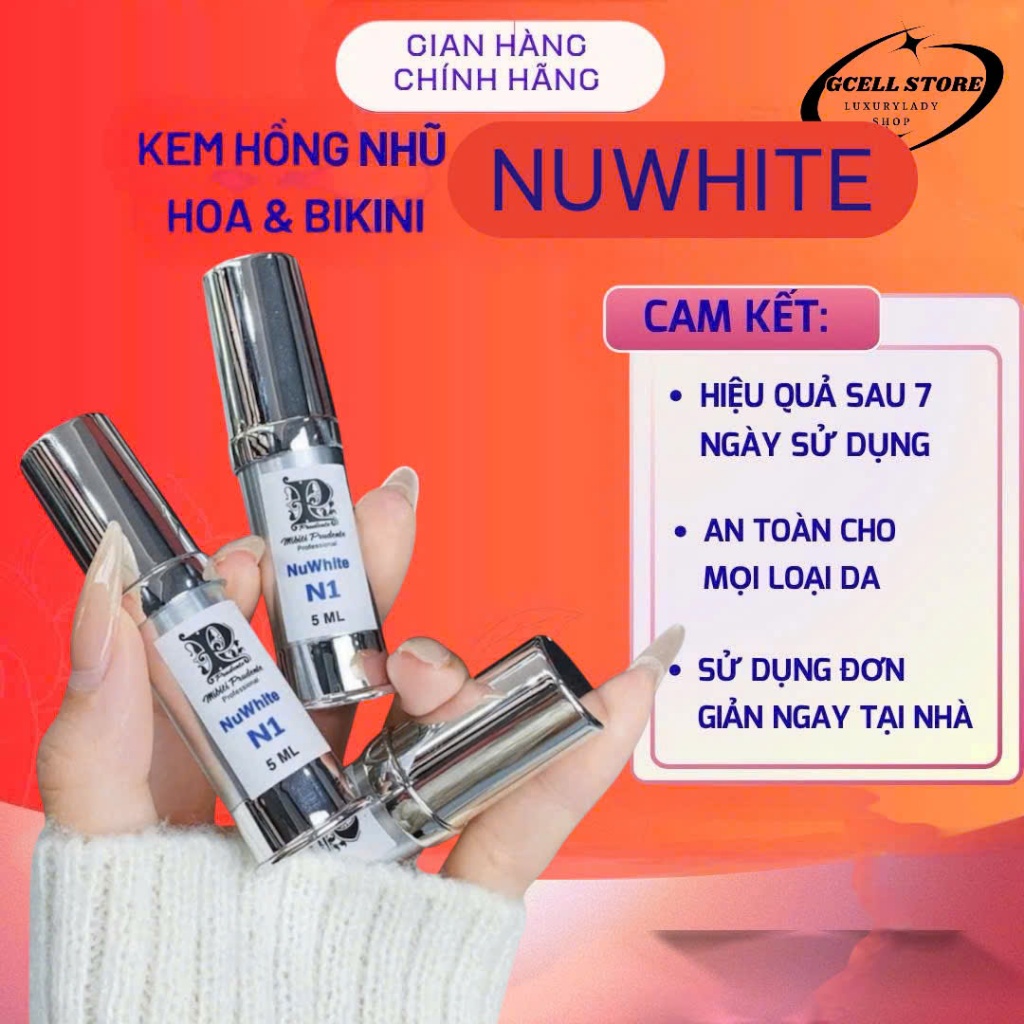 Kem Nuwhite Mibiti Prudente hồng nhũ hoa N1, hồng vùng kín nuwhite V1 (hàng chiết)