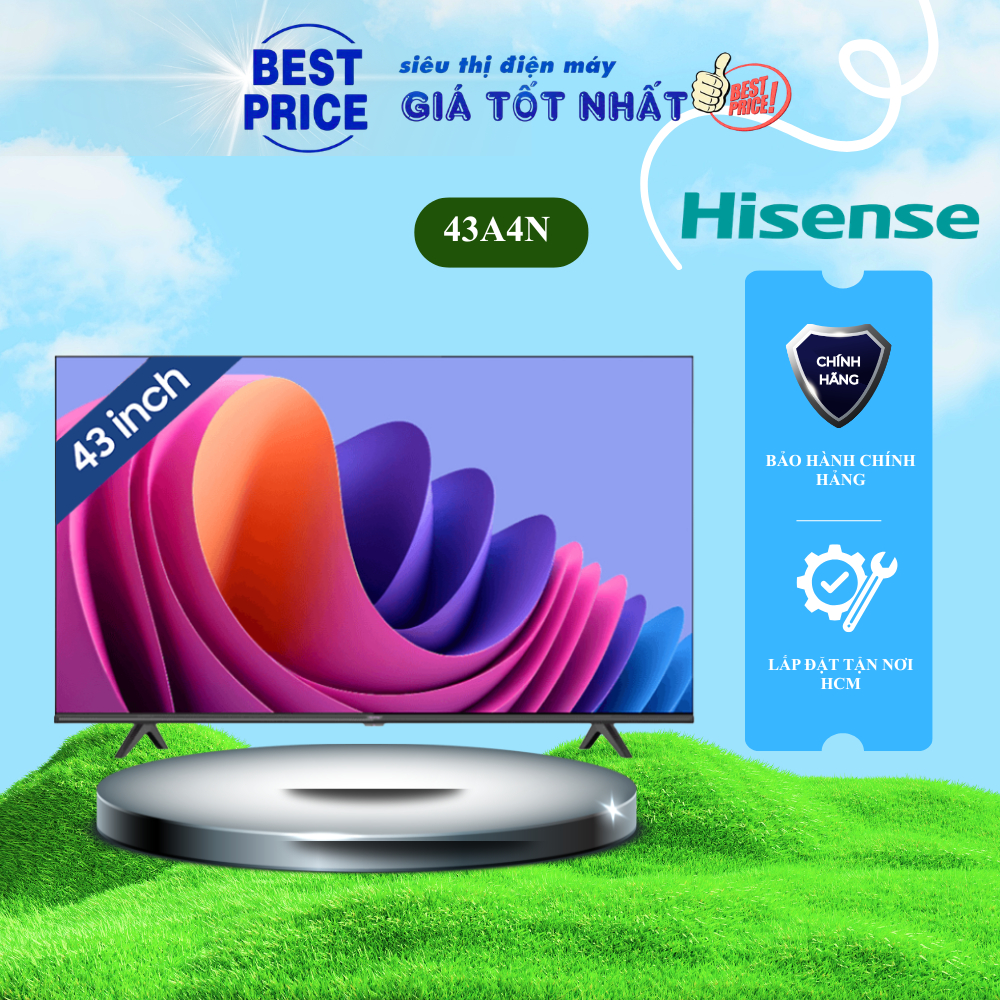 Android Tivi Hisense 43 inch Full HD 43A4N [2024] - Điều Khiển Giọng Nói, Viền Mỏng, sx Thái Lan