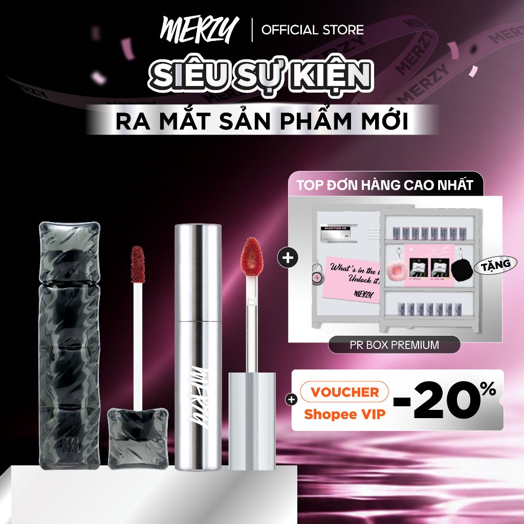 COMBO 2 Son Merzy Puffer Velvet Tint 3.7g + Merzy The Glam Mellow Tint 4g