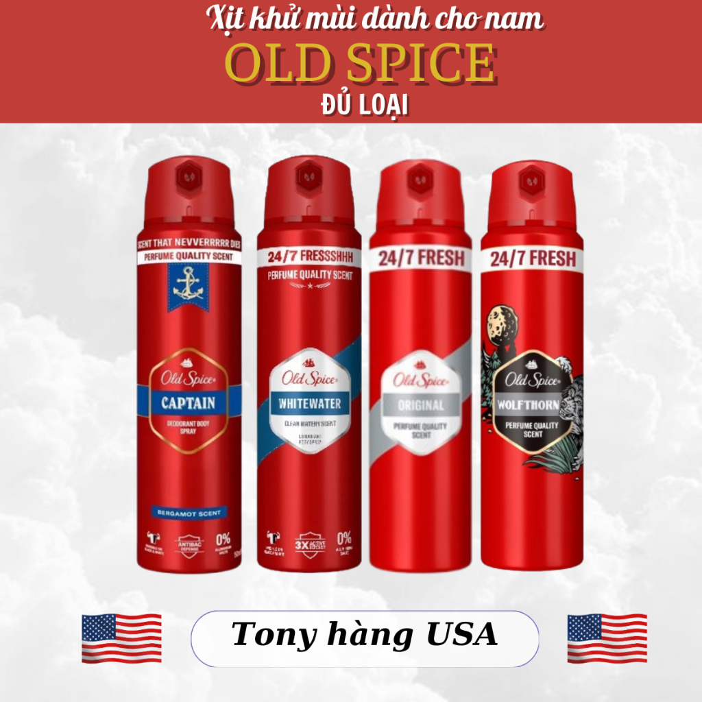 Old Spice Body Spray 150ml – Xịt Khử Mùi & Làm Thơm Cơ Thể - Tony US Mart