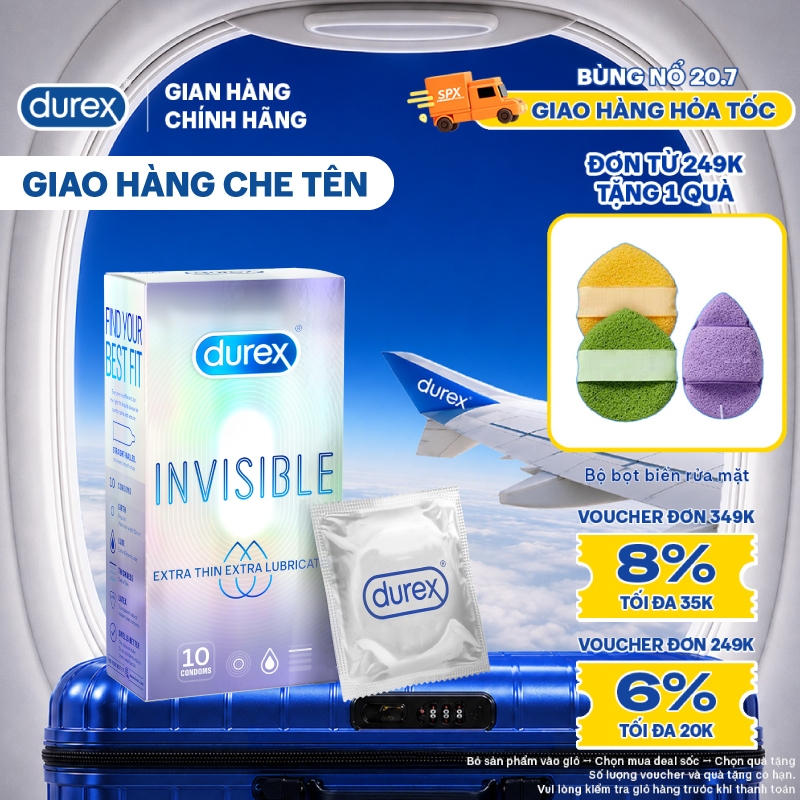 Bao cao su Durex Extra Thin Extra Lubricated 10 bao