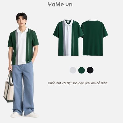Áo Thun Cổ Polo Nam  FlexFit™ Họa Tiết Sọc Vải Cá Sấu The Weekend 047 24966 |YaMe|