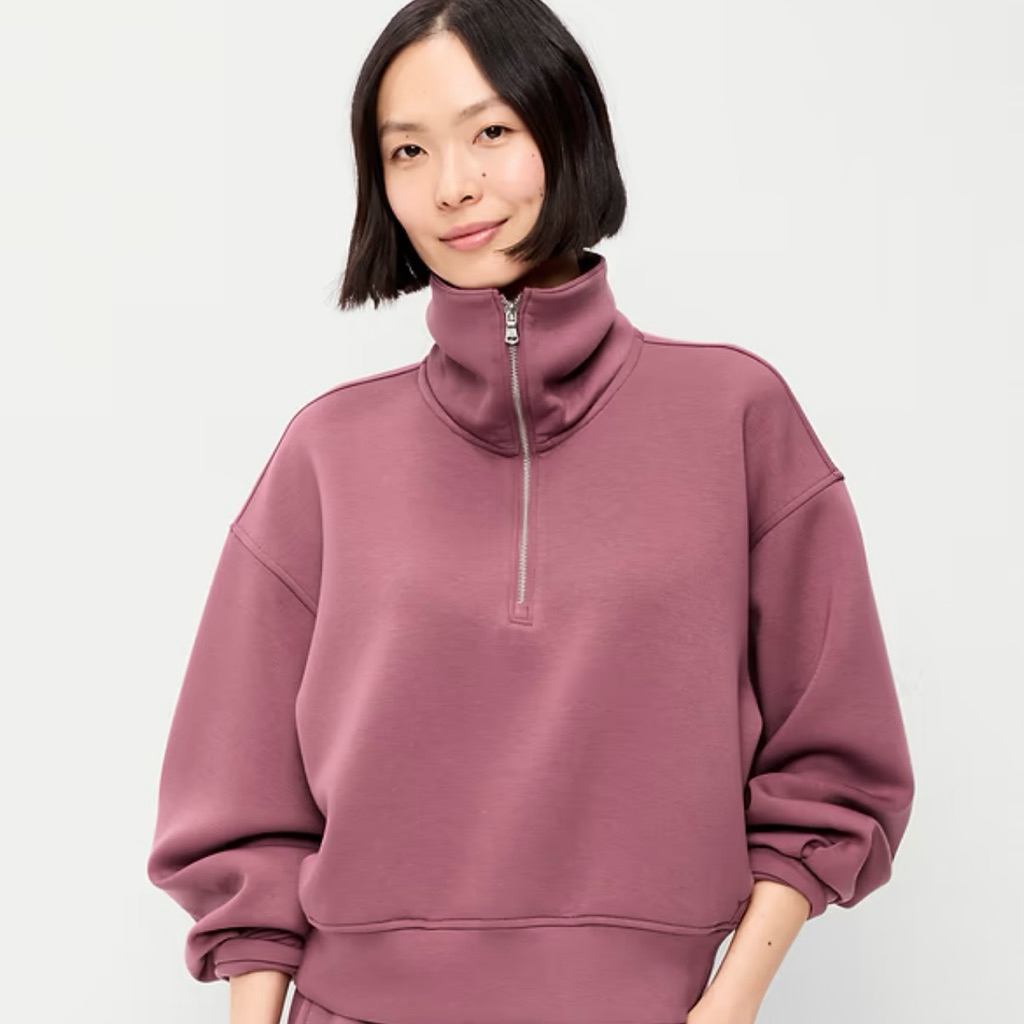 Sweatshirt Nữ phối dây kéo 0LD NAVY