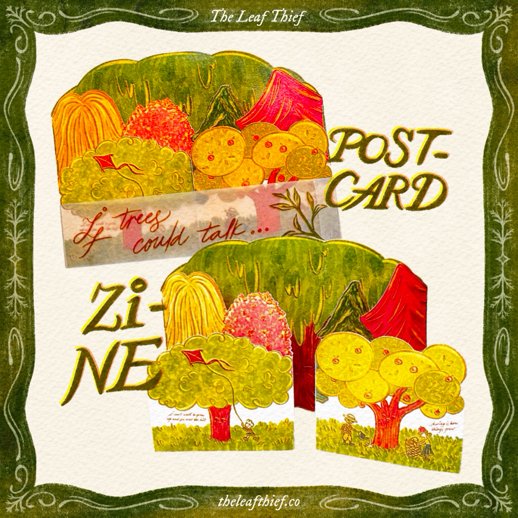 Postcard Zine - If trees can talk - 13x9,5cm (39x9,5cm khi mở ra) - theleafthief