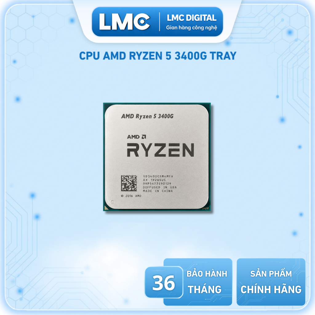 CPU AMD Ryzen 5 3400G TRAY Chính Hãng