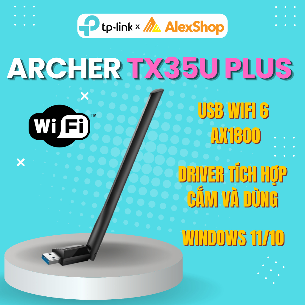 [AX1800] TP-Link Archer TX35U Plus USB Wi-Fi AX1800 Hiệu Suất Cao