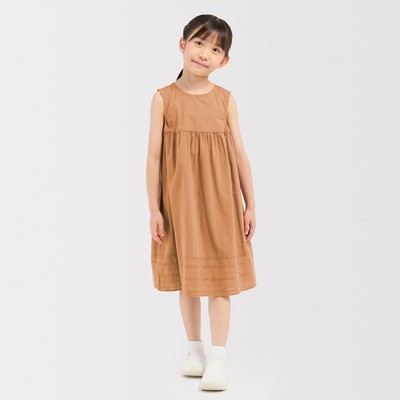 [26AW] MUJI Đầm Leno Không Tay -Trẻ Em