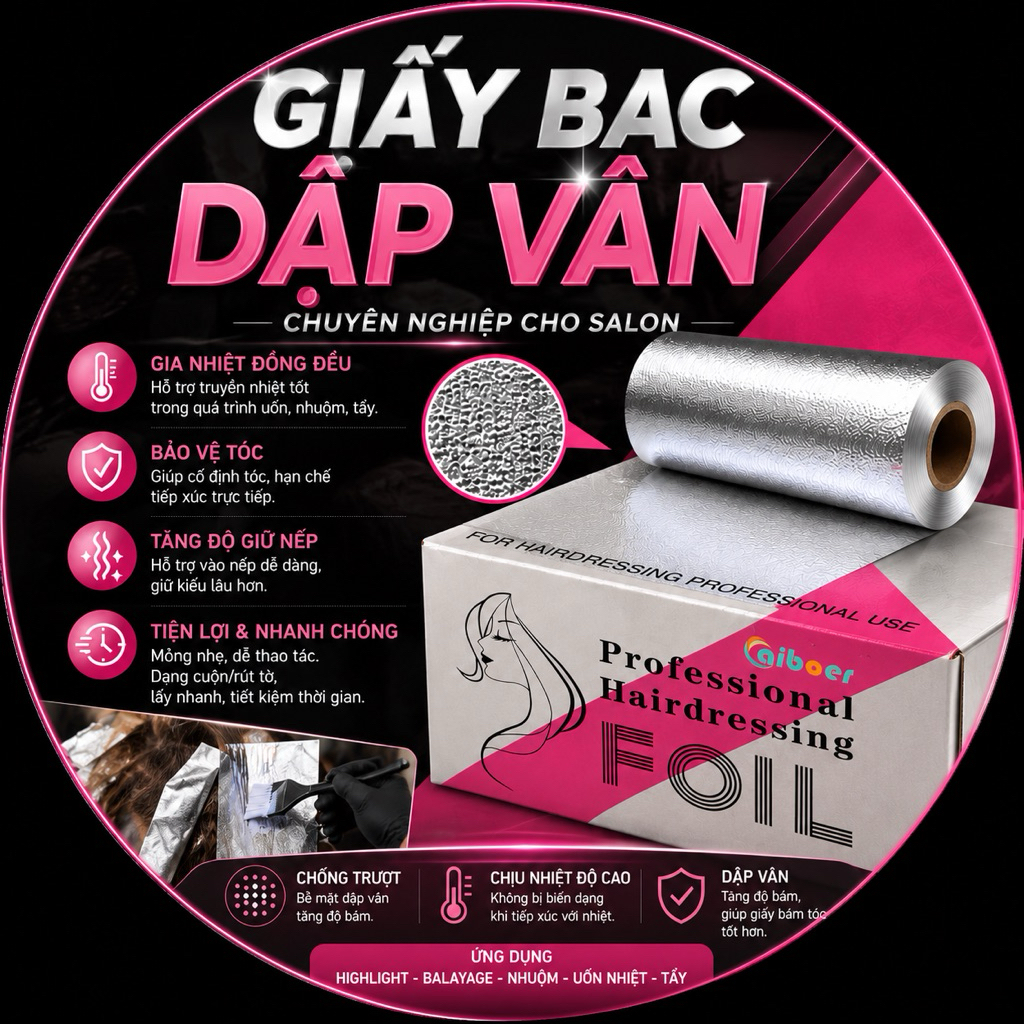 giấy bạc chuyên Tẩy ,Light ( Hair Foil highlight -balayage) dài 100m và