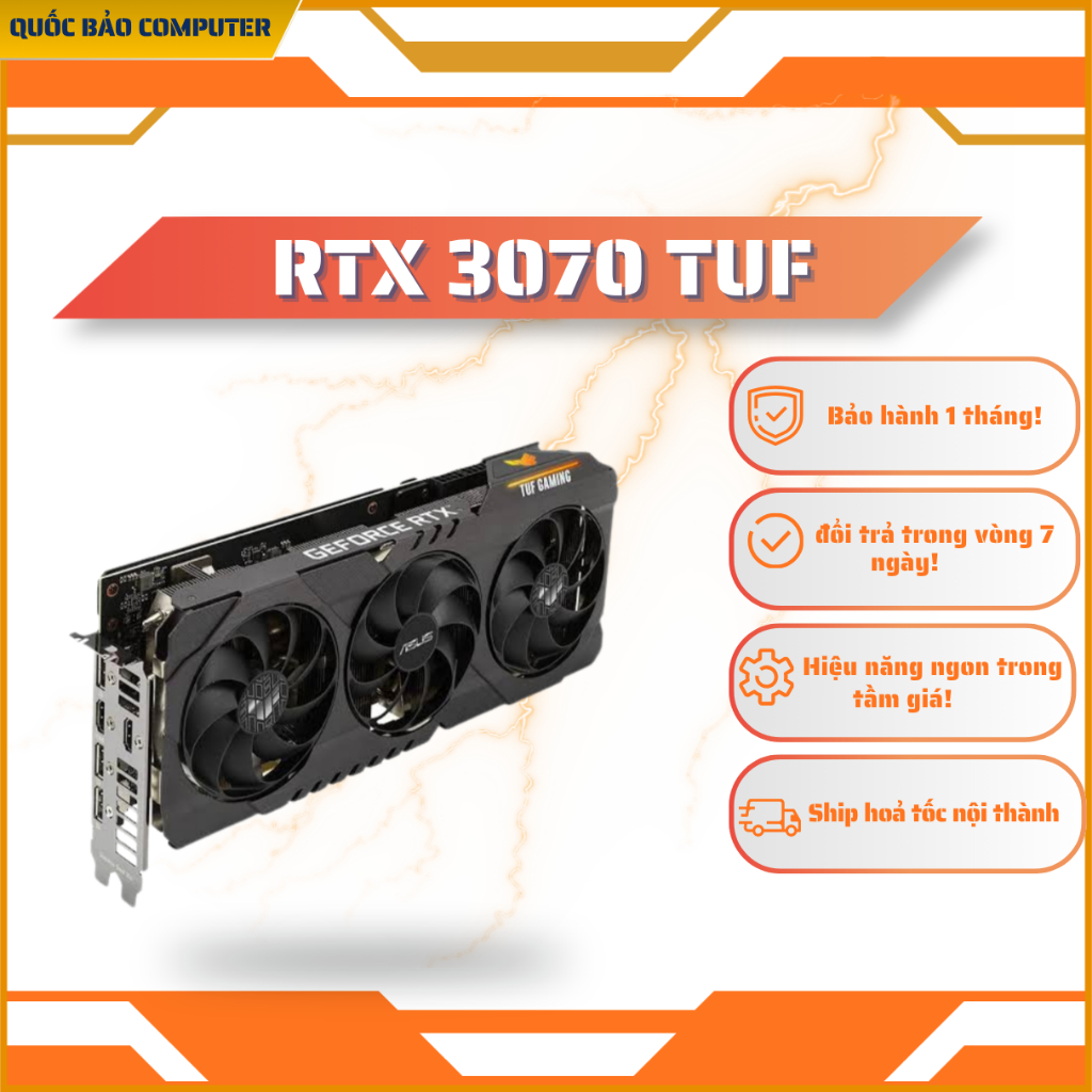 Card màn hình ASUS TUF Gaming RTX 3070 OC Edition Cũ BH 1 Tháng