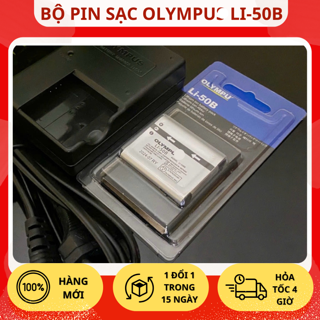 Bộ Pin, Sạc Olympus Li-50B/ Casio NP-150 Chất Lượng Tốt