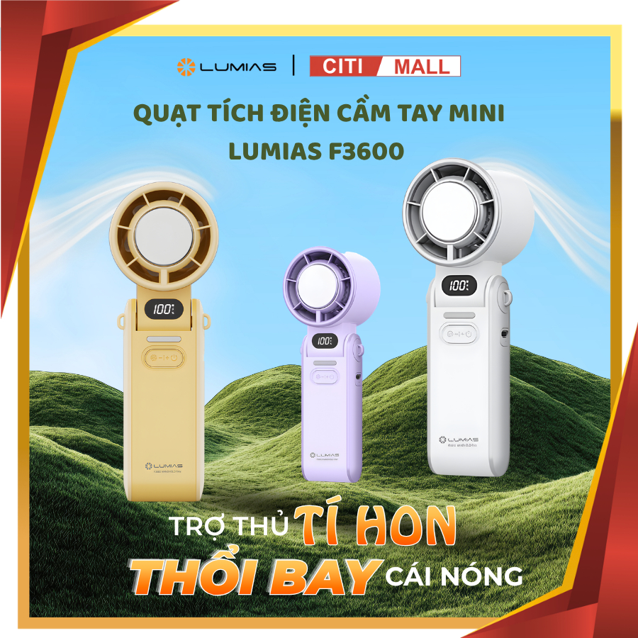[𝓢𝓐𝓛𝓔 𝓣9] Quạt cầm tay mini có sò lạnh Lumias F3600/ F3600A / JF168/ JF181/- Nhiều Cấp Độ Gió BH 6T