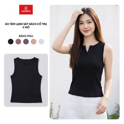 Áo thun nữ CARDINA chất tăm lạnh sát nách cổ trụ 6AFS01