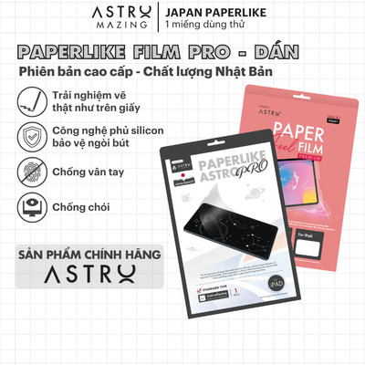 [Paperlike Astro] Miếng dán màn hình Paperlike Nhật Bản Hồng cho iPad Pro 11 Air 4 5 Gen 7 8 9