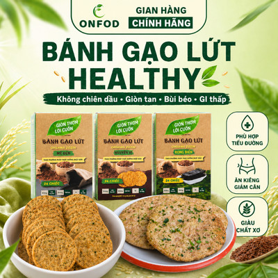 Bánh gạo lứt rong biển healthy ONFOD ăn kiêng giảm cân cho người tiểu đường mẹ bầu eat clean 125g 24 cái
