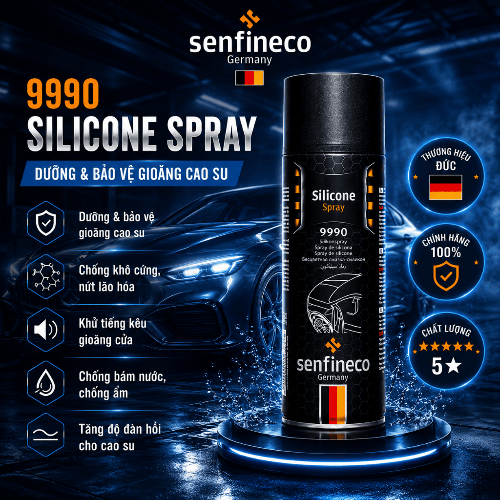 Xịt Dưỡng Cao Su Gioăng Cửa Ô Tô Senfineco 9990 Của Đức