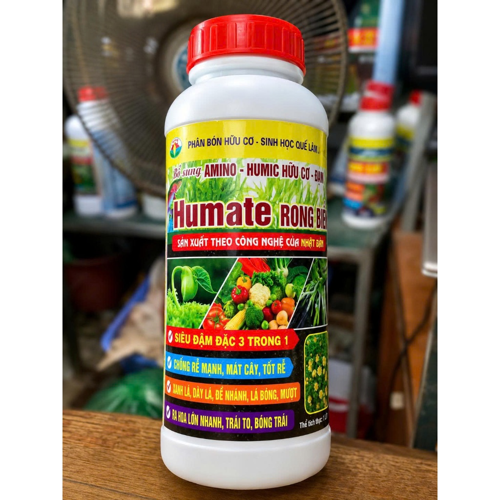 Phân Bón Hữu Cơ Humate Rong Biển Quế Lâm 1L – Amino Humic Kích Rễ, Dưỡng Cây, Ra Hoa Đậu Trái Humate