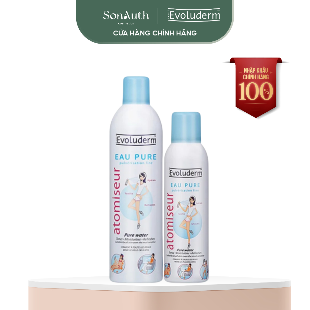 [NHẬP KHẨU] Xịt khoáng dưỡng ẩm, làm dịu da Evoluderm Atomiseur Eau Pure