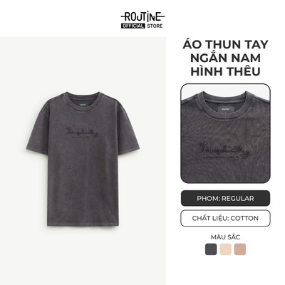 Áo Thun Tay Ngắn Nam Hình Thêu Form Regular - Routine 10F25TSS009
