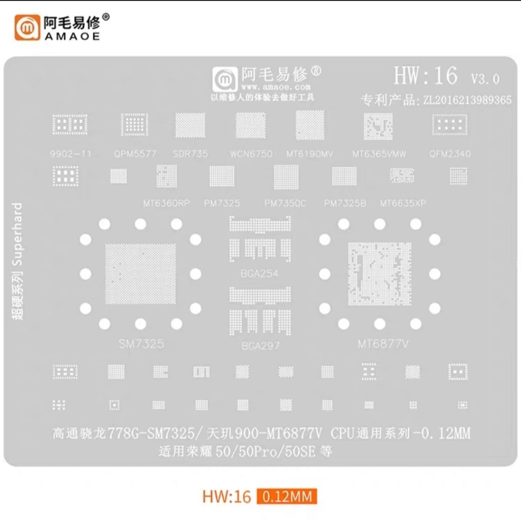 Vỉ làm chân HW16 QPM5577 SDR735 WCN6750MT6190MV MT6365MVW QFM2340 MT6360RP PM7325 PM7350C PM7325B MT