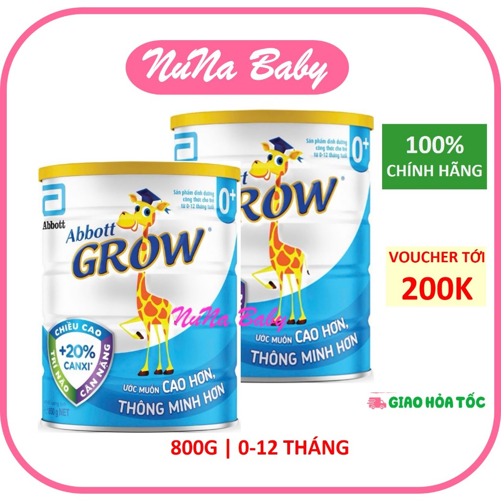 CB2 Lon Sữa bột Abbott Grow số 0+ 800G