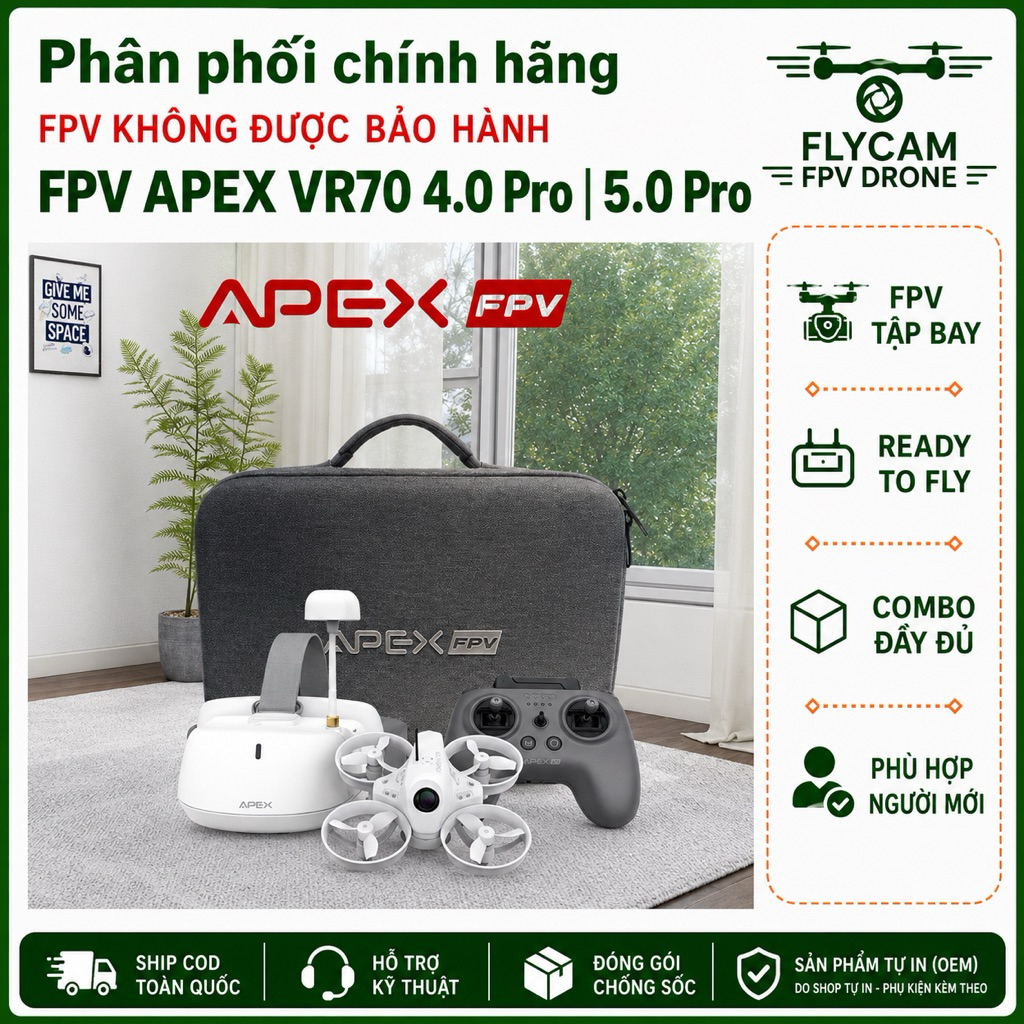 Combo FPV Tập BAY APEX VR70 4.0 Pro | 5.0 Pro (ELRS - Động cơ không chổi than bền hơn)