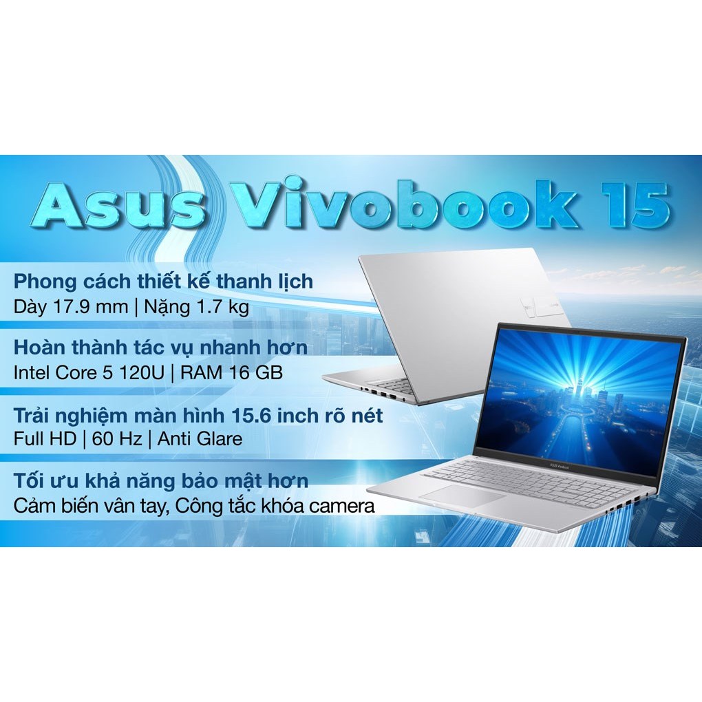 Asus Vivobook 15 X1504VA - BQ185WS (Core 5 120U, 16GB, 512GB, Full HD, OfficeH24+365, Win11)
