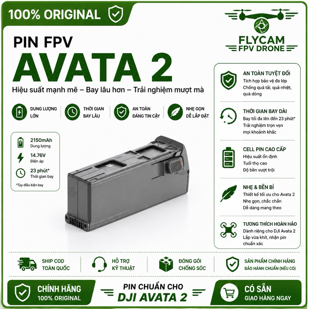 Pin fpv dji AVATA 2 - pin avata 2 - chuẩn hãng