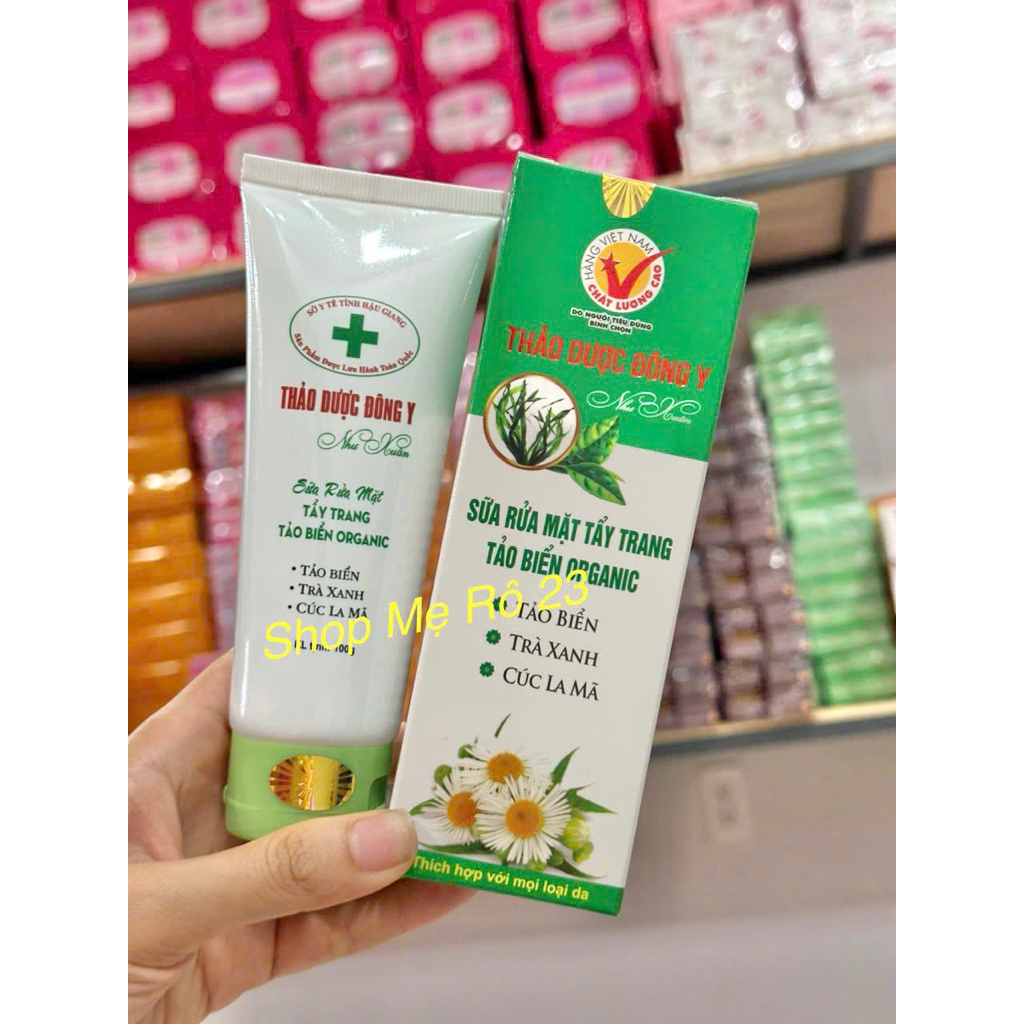 sữa rửa mặt thảo dược đông y tẩy trang tảo biển organic chai 100gram chính hãng