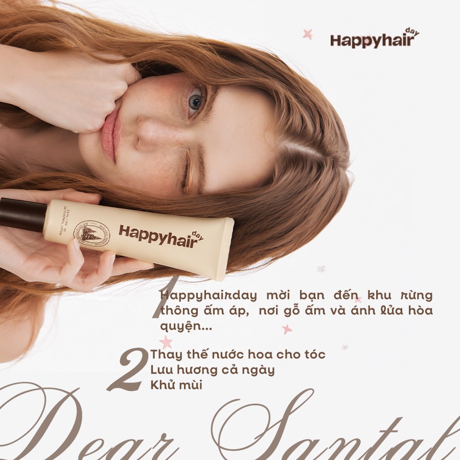[Dear Santal] Happyhair day Lotion giảm dầu bết tóc, lưu hương thơm lâu 100ml - Santal Perfume MỚI | BigBuy360 - bigbuy360.vn