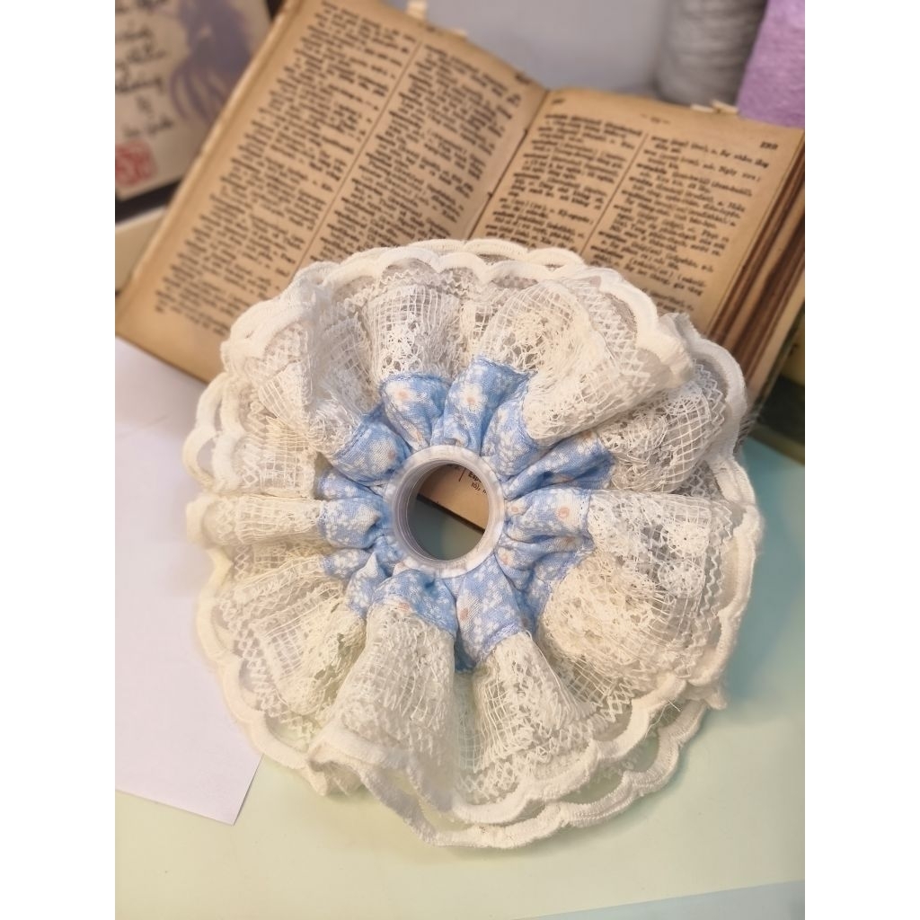 scrunchies 2 lớp ren phồng to 20cm