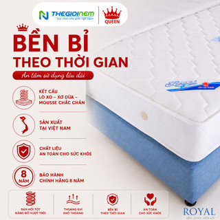 Nệm Lò Xo Royal Vạn Thành - Độ Cao 22cm, Bảo Hành Chính Hãng 8 Năm