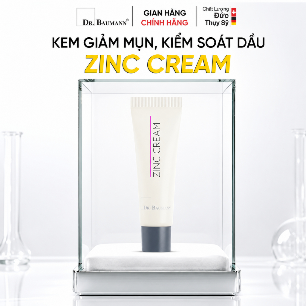 Kem giảm mụn, khô cồi tự thân ZinC Cream Dr. Baumann 7ML đạt chuẩn Bionome