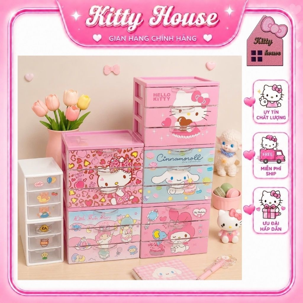 🌻KỆ 3 TẦNG KITTY 🎀 KITTY HOUSE