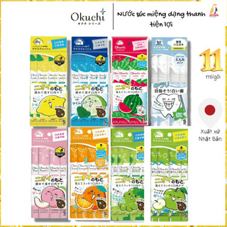 Nước súc miệng dạng thanh/bỏ túi Okuchi Nhật Bản bạc hà/bưởi/chanh/nho/dâu/đào/táo 11ml/gói