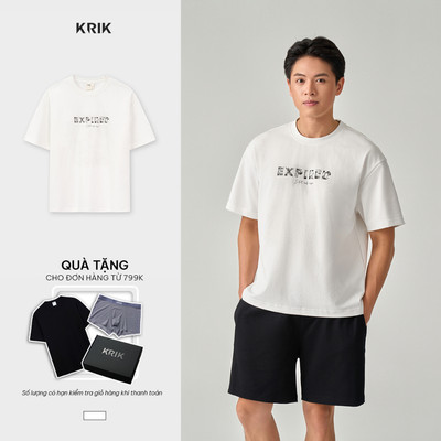 Áo Phông Nam KRIK Form Classic Thiết Kế In Trame Nền Loang Trẻ Trung Năng Động AP1448