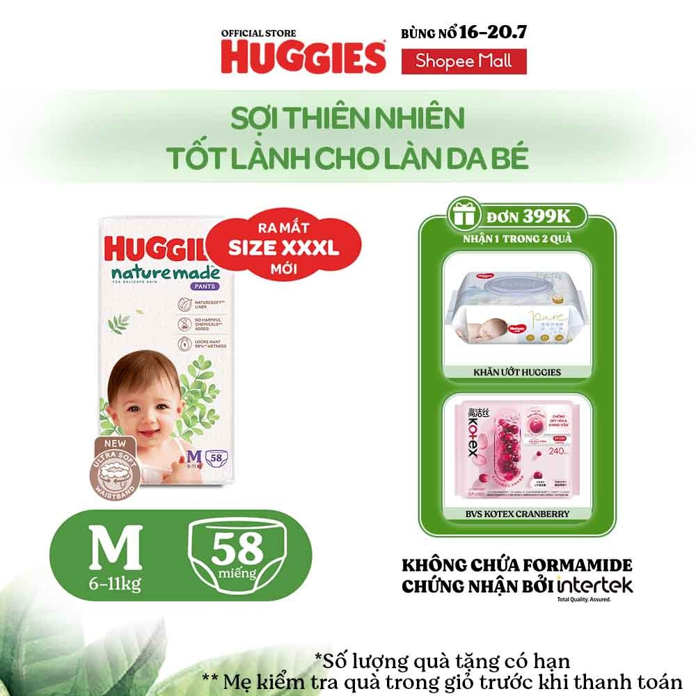 [KOL LIVE] Tã Quần Huggies Platinum Nature Made M58/L44/XL38/XXL26