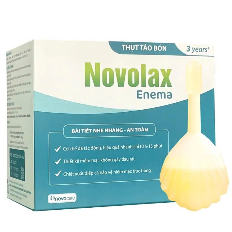 Novolax Enema- Thụt táo bón hỗ trợ cải thiện tình trạng táo bón ở người lớn và trẻ em trên 3 tuổi