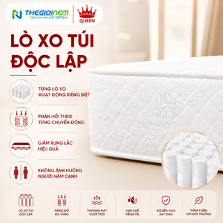Nệm Lò Xo Túi RUBY Vạn Thành - Lò Xo Túi Độc Lập, Nâng Đỡ Tốt Cơ Thể, Bảo Hành 10 Năm, Độ Cao 26cm