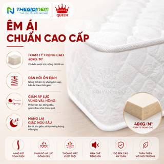 Nệm Lò Xo Túi RUBY Vạn Thành - Lò Xo Túi Độc Lập, Nâng Đỡ Tốt Cơ Thể, Bảo Hành 10 Năm, Độ Cao 26cm