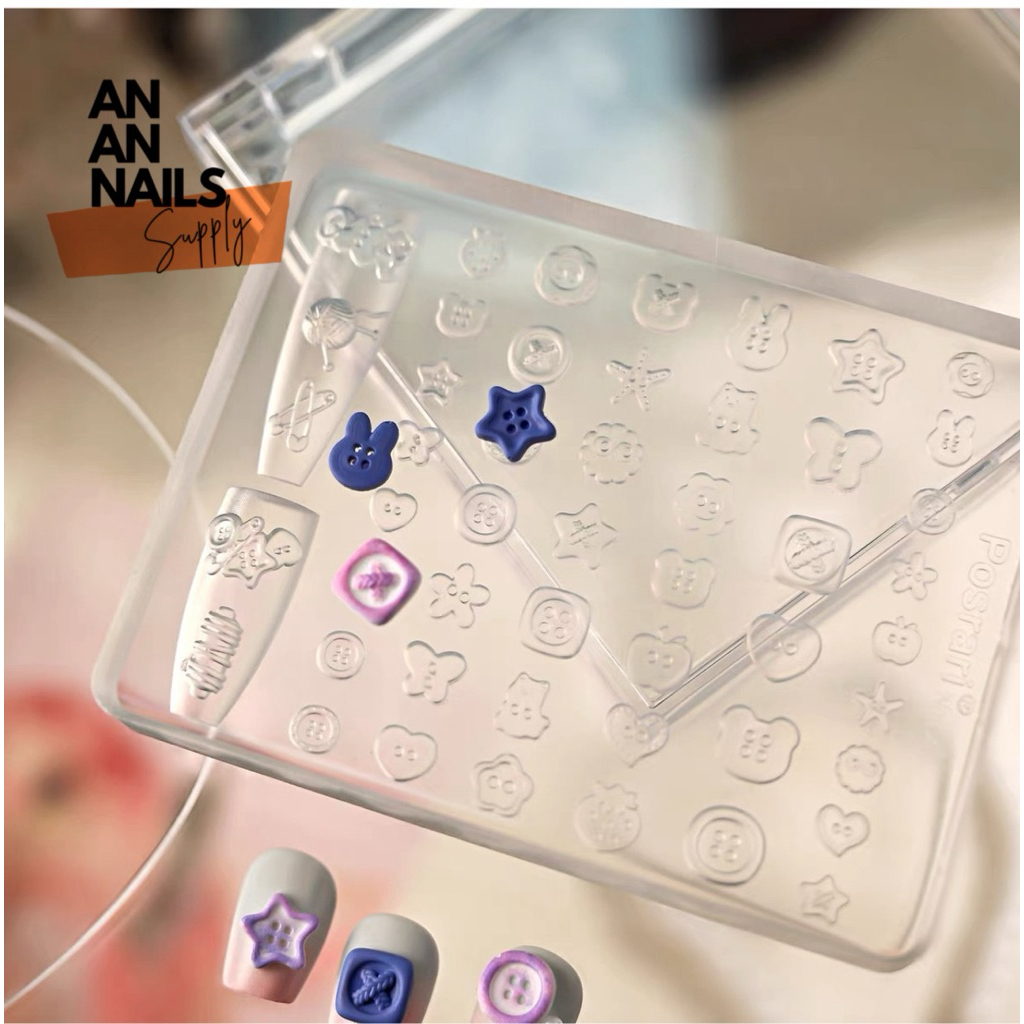 Khuôn silicon hình nút áo trendy xinh xắn | An an nail