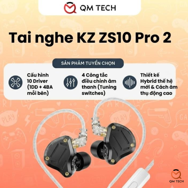 Tai nghe KZ ZS10 Pro 2 chuyên Game FPS - QMTECH STORE